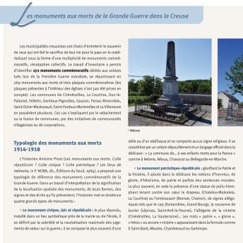 les monuments aux morts de la grande guerre dans la creuse