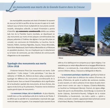 les monuments aux morts de la grande guerre dans la creuse
